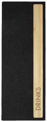 Getränkekarte Bambus, 1/2 A4, dunkelgrau/beige, 2 Hüllen