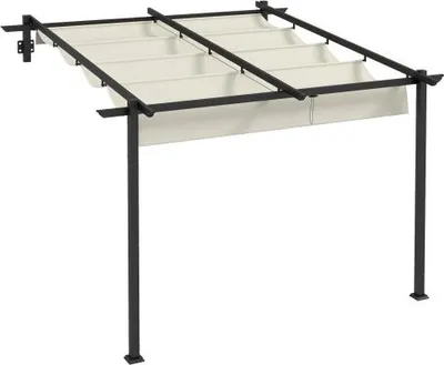 Produktbild von Pavillon 3x3m Pergola Winddicht Mit Verstellbarem Dach Terrassenueberdachung Garten Terrasse Cremefarben