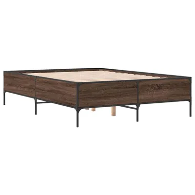 Produktbild von Bettgestell Braun Eichen-Optik 140x200 cm Holzwerkstoff Metall