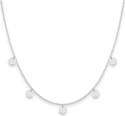 Productafbeelding van GD GOOD.designs ketting met plaatjes voor dames - Waterdicht | 5 muntjes ketting in 18K goud, zilver of rosé goud. Boheemse sieraden gemaakt van roestvrij staal