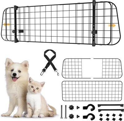 Produktbild von Jopassy hundegitter auto Nimm 3 stacheldraht verstellbare Breite verstellbar von 90-145 cm Für hunde schwarz
