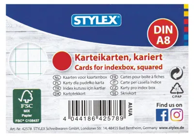 Produktbild von 1000 Karteikarten / DIN A8 / weiss / kariert