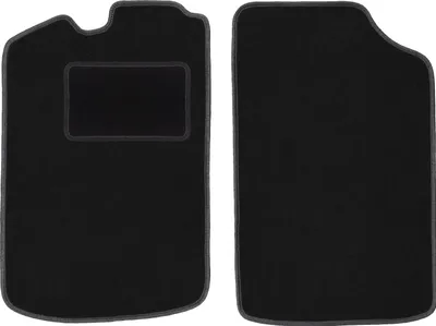 Produktbild von Velours-Fußmatten Vorne passend für Volkswagen Golf I (Schrägheck, Bj. 1974-1983) –  schwarz, passgenau, mit Befestigungen set 2 Stk. - STANDARD