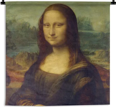 Produktbild von MuchoWow® Wandteppich Wandbehang Mona Lisa - Leonardo da Vinci 150x150 cm Tapisserie Dekoration Wandtuch - Wohnaccessoires - Modernes