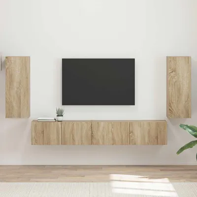Produktbild von "Schlussverkauf" TV-Schrankset 4 Stück - WohnzimmerTV-Möbel/TV-Tisch - Sonoma-Eiche Holzwerkstoff  C14425