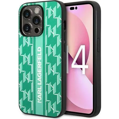 Zdjęcie produktu dla Karl Lagerfeld Monogram Stripe - Etui do iPhone 14 Pro Max (zielony)