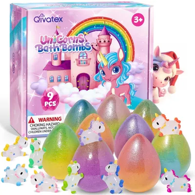 Produktbild von Badebomben mit Überraschungsspielzeug Adventskalender 2026 Einhorn Regenbogen
