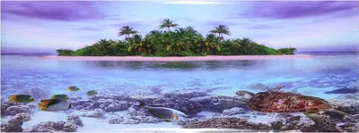 Produktbild von 3D -Effektkleber Kokosnussbaum -Strandplakat für Aquarium -Fischtankdekoration (M)