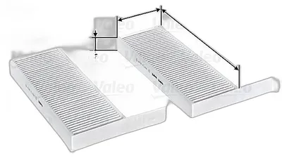 Produktbild von Innenraumfilter Partikelfilter 262 mm - 98 mm VALEO für u.a. PEUGEOT 308