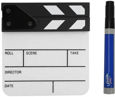 Image de Kit de clap de cinéma en acrylique - comprenant un stylo - accessoires de réalisation