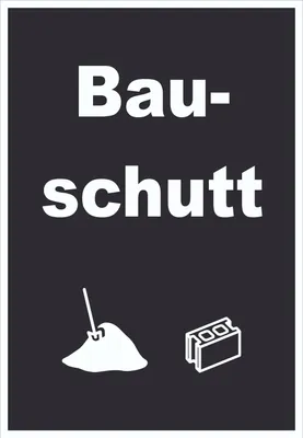 Produktbild von Bauschutt Mülltrennung Schild Text Symbol Ziegel Baustein hochkant A1 (594x841mm)