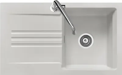 Produktbild von Auflagespüle KeraDomo KARA 85 in Alu mit Handbetätigung