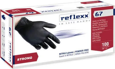Produktbild von Reflexx R67 Nitrilhandschuhe ohne Puder, 100 % latexfrei, 5,5 g, Kat.3, 100 Stück, L