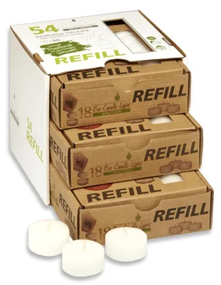 Immagine prodotto di Set di 54 candele ecologiche, senza profumo e sostenibili