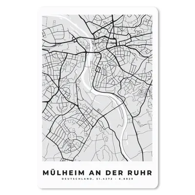 Produktbild von MuchoWow® Mauspad Mousepad Mülheim An Der Ruhr - Karte - Stadtplan - Deutschland 40x60 cm - Mousepads - Maus Mat - Pad - Mausunterlage - Schreibtisch Accesoire