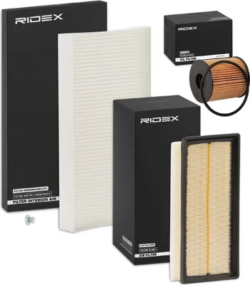 Produktbild von RIDEX Filterset Inspektionspaket Filtersatz passend für PEUGEOT 407 SW (6E) 407 (6D) 407 Coupe (6C) für CITROËN C5 II Break (RE)