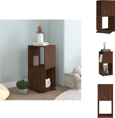 Obrázok produktu pre vidaXL Otočný regál hnedý dubový vzhľad 34,5x34,5x75,5 cm materiál na báze dreva - Regály a knižnice