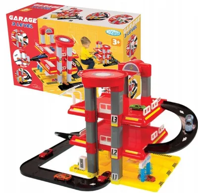 Obrázok produktu pre MOCHTOYS Trojpodlažná garáž s heliportom a výťahom