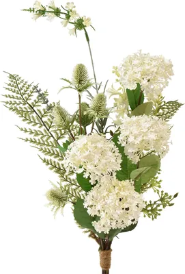 Produktbild von Kunstblumenstrauß mit Schneeball und Farn für Dekoration im Naturstil