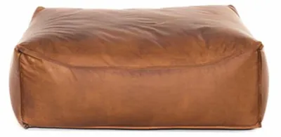 Image de Casa Padrino Luxe Tabouret en cuir véritable Marron clair 107 x 107 x H. 43 cm - Meubles en cuir