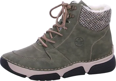 Produktbild von Rieker Damen High Top Sneaker Stiefelette warm gefüttert sportlich 45955, Größe:39 EU, Farbe:Grün