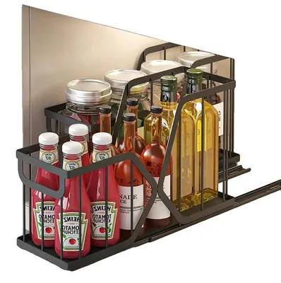 Produktbild von Schrankorganizer, Kohlenstoffstahl, Einfache Installation, schwarz