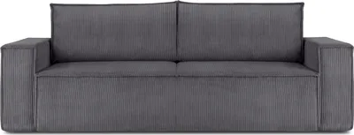 Obrázek produktu pro Rozkládací pohovka Konsimo s funkcí spaní s kontejnerem na lůžkoviny s područkami "NAPI", šedá, manšestrová tkanina, Loft, 244x89x101 cm