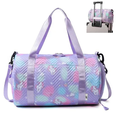Obrázok produktu pre Dámska športová taška - 45x26x25 cm, plavecká taška s priehradkami na topánky a mokré oblečenie, fialová cestovná taška na víkend