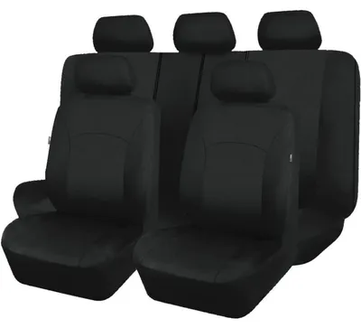 Productafbeelding van Autostoelhoezen, complete set, universeel, lage rugleuning, polyester, zwart