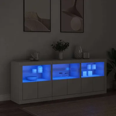 Obrázek produktu pro vidaXL Příborník s LED světly bílý 181,5x37x67 cm