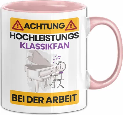 Produktbild von Klassikliebhaber Tasse Geschenk Lustiger Spruch Geschenkidee für Klassikliebhaber Achtung Hochleistungs Klassikliebhaber Bei Der Arbeit (Rosa)