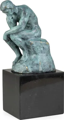 Obrázek produktu pro Moritz bronzová postava myslitel Rodin zelený povrch výška 20 cm 1,95 kg socha socha starožitný styl historická dekorace vintage