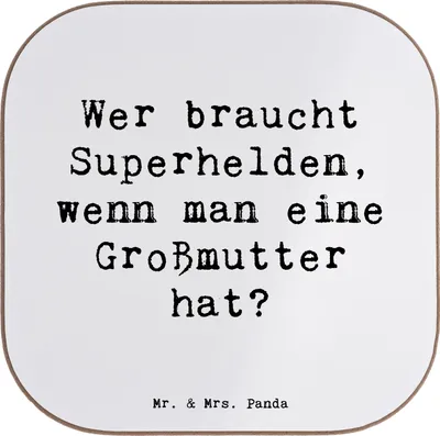 Produktbild von Mr. & Mrs. Panda untersetzer personalisiert Großmutter Liebe - Weiß - Geschenk, Fürsorge, Personalisierte, Familienmitglieder, Umarmungen, Freundschaft, für, Bierdeckel