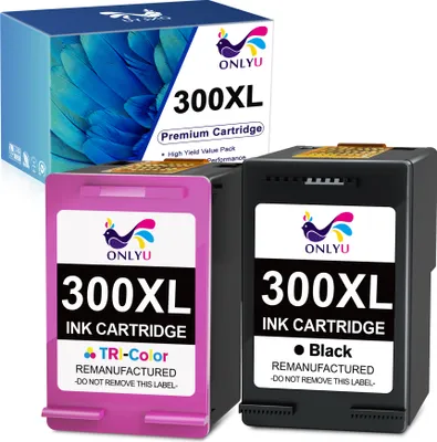 Produktbild von ONLYU 2er Druckerpatrone kompatible für HP 300XL DeskJet D 1600 2600 5500 5600 F 2400 4200 4400 4500 Series Envy 110 Series PhotoSmart C 4600 4700