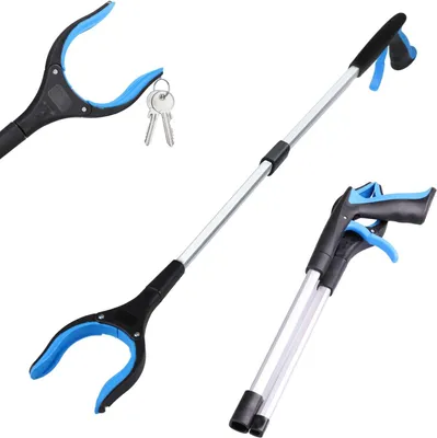 Produktbild von Müllgreifer – 83 cm – Faltbarer Greifer mit drehbarem Kopf – Ergonomischer Greifarm – Extra langer Griff – Greifstab – Greifzange – Leichtgewicht
