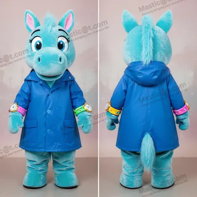 Obrázek produktu pro Modrý MASTICOT plyšový kůň maskot