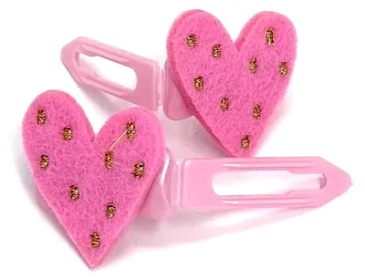 Produktbild von Haarspange für Hunde mit Herzmotiv in Pink, 2 Stück