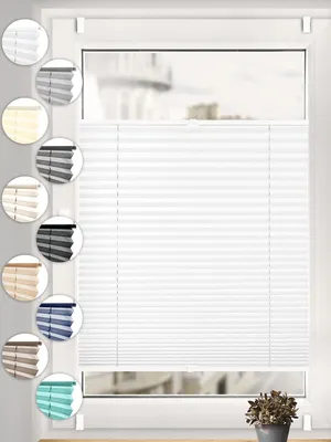 Produktbild von Sonello Plissee Klemmfix ohne Bohren 85cm x 200cm Weiß Faltrollo Plisseerollo Jalousie für Tür & Fenster Blickdicht Sichtschutz Sonnenschutz Fertifplissee Rollo