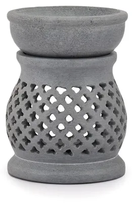 Speckstein-Teelicht-Ölbrenner, 7,62x10,16 cm, handgefertigt