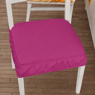 Stuhlkissen 40x40 cm, Set von 6, Fuchsia, Polyester, waschbar