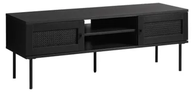 Image de Selsey Mogest - Meuble TV bas, noir, 120 cm