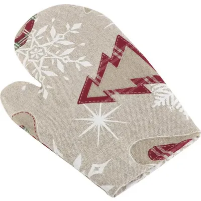 Zdjęcie produktu dla Rękawica kuchenna – 28 x 18 cm – beżowa, czerwona