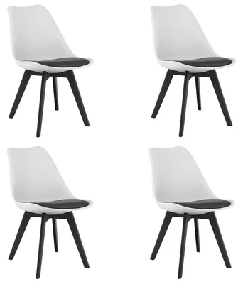 Immagine prodotto di Sedia MARK bianco nero / gambe nere x 4