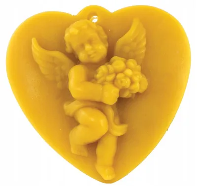 Produktbild von Łysoń Amorek mit Blumen auf Herz Silikonform