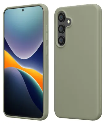 Produktbild von kwmobile Handyhülle für Samsung Galaxy S24 FE Hülle - Case Silikon - Kabelloses Laden - Schutzhülle Cover in Graugrün