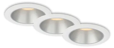 Obrázok produktu pre LED vstavané svietidlá kúpeľňa sada 3 vnútorných reflektorov strieborná 4,9W Ø9,5 cm biela Briloner