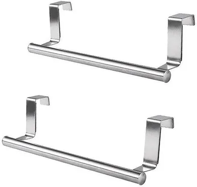 Obrázok produktu pre Strieborný držiak na uteráky na dvere, 23 cm, protišmykový, do skríň
