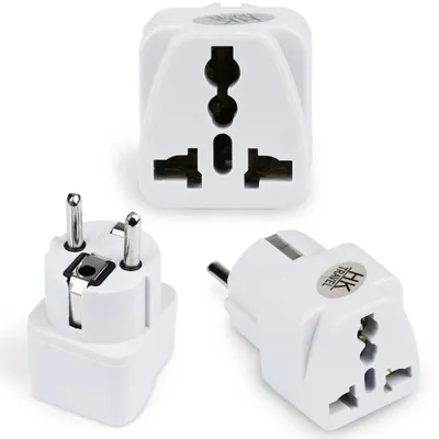 Obrázek produktu pro AD-DE89 | Univerzální síťový adaptér, cestovní adaptér ze zásuvek UK/USA/CN do zásuvek EU/PL | Bílý