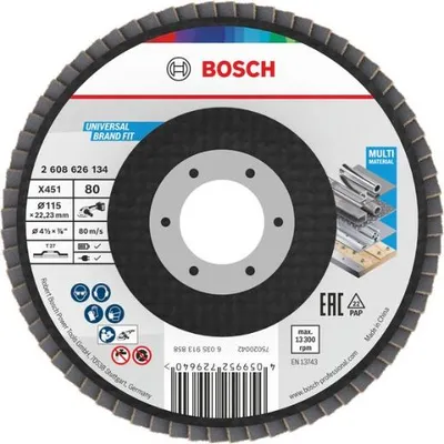 Produktbild von X451 Fächerschleifscheibe, 115 x 22,23 mm, K80, Z27, 15-tlg