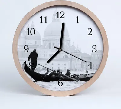 Produktbild von Holzuhr 20fi cm wanduhr - Stadt Venedig Boot